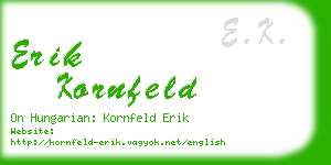 erik kornfeld business card